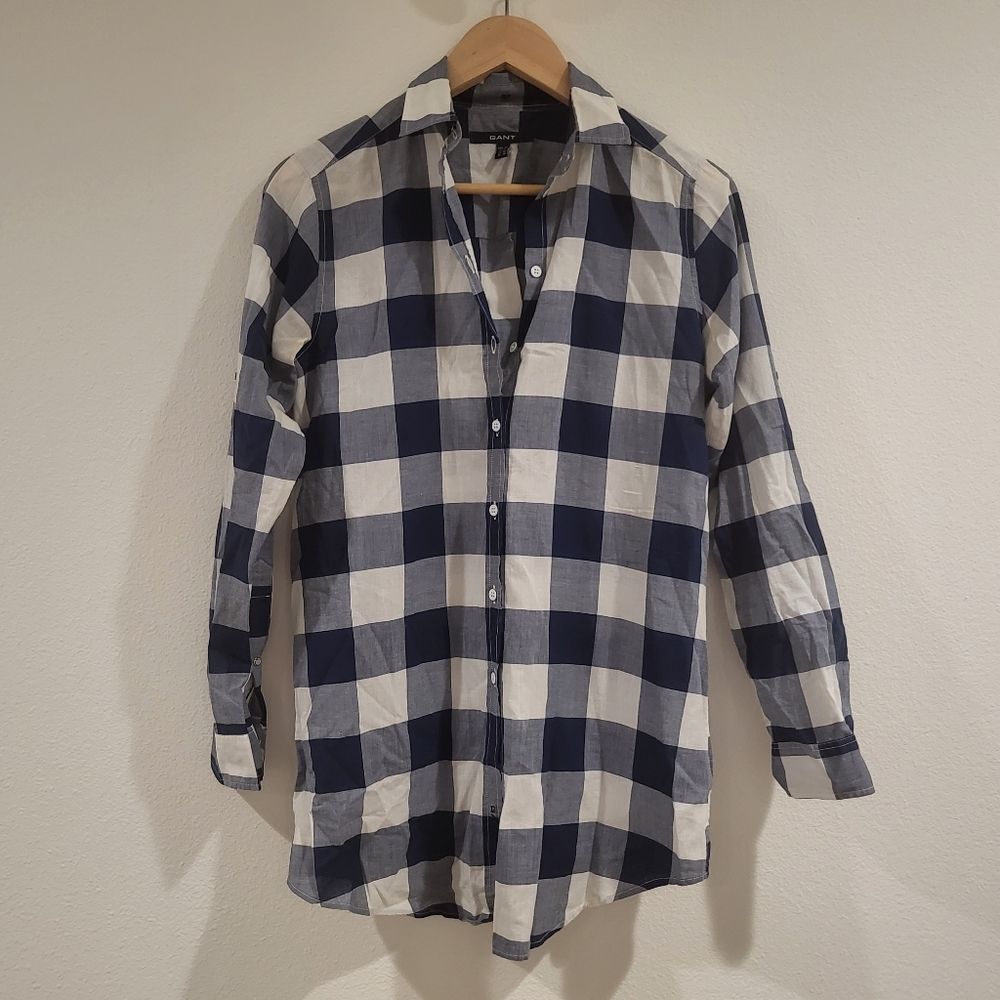 GANT women's blue & white button-down shirt size EU 36 (US 6).